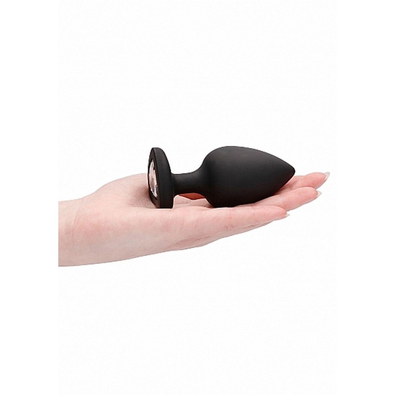 Diamond Heart Butt Plug - Extra Large - Black